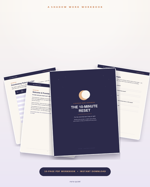 Cover of The 10-Minute Reset printable shadow work workbook for overthinkers