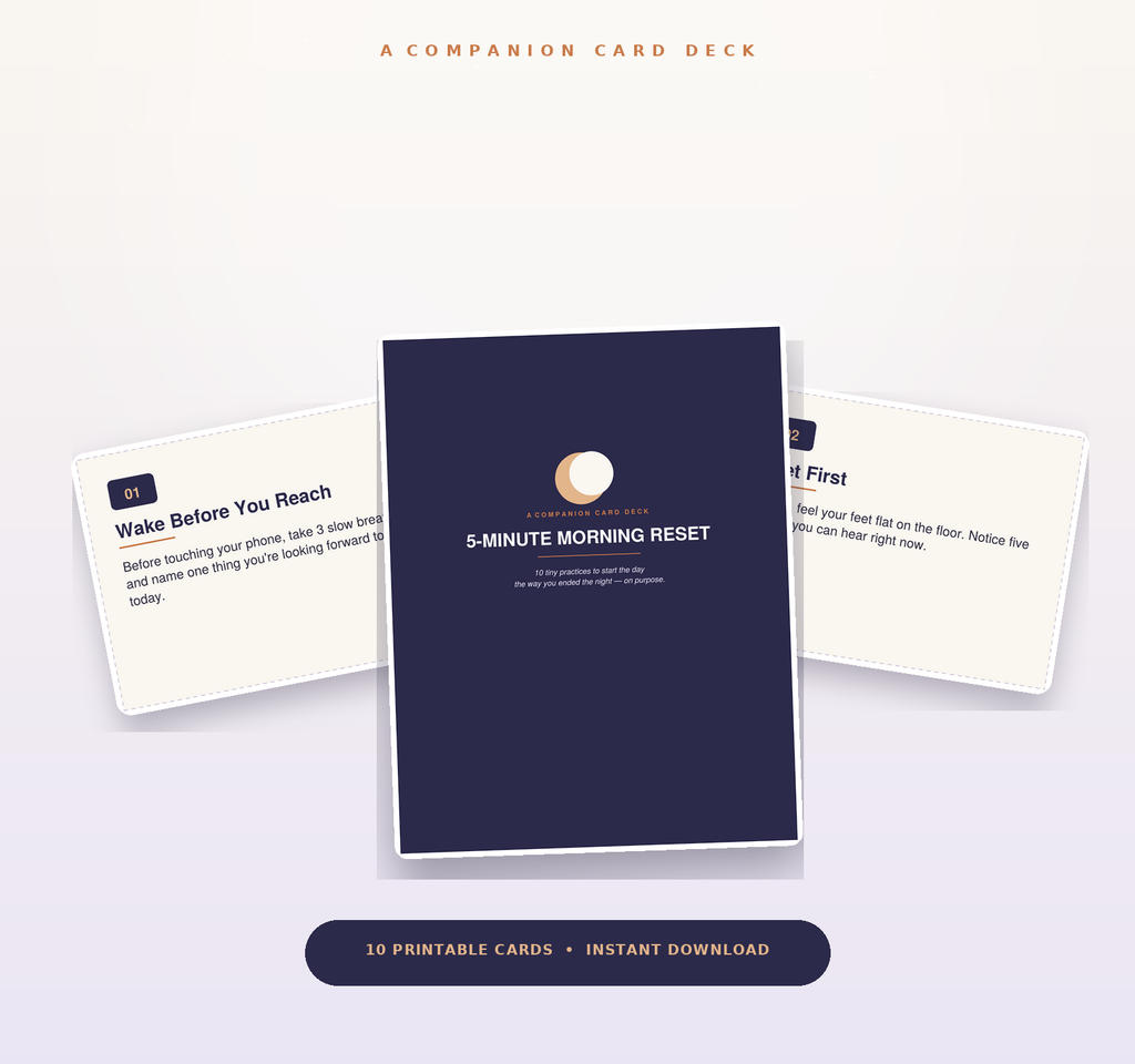 The 5-Minute Reset Card, a printable one-page shadow work ritual
